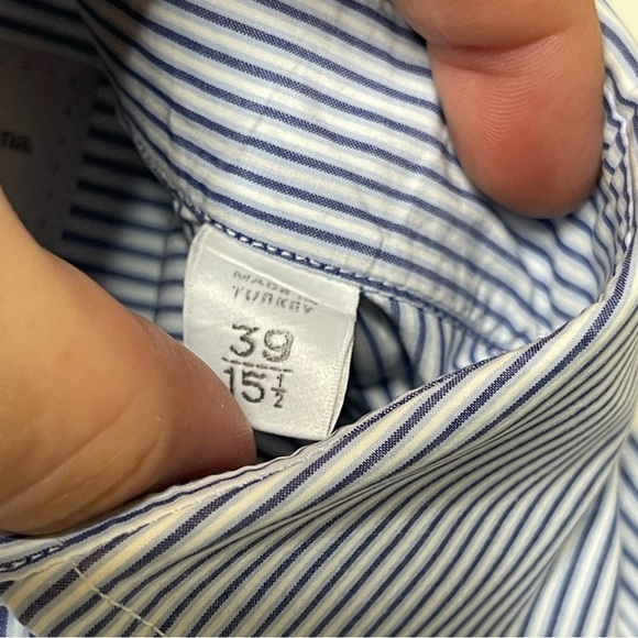 Ermenegildo Zegna blue stripe dress button down shirt sz 15.5 - Picture 7 of 7